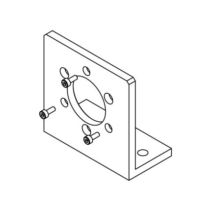 BEI Sensors Mounting/Adapters Right Angle Mounting Bracket for MHM5 Encoder M9202
